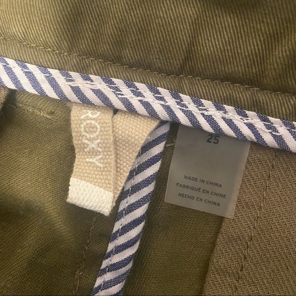 Roxy Poetry Mountains & Waves Side Striped Khaki Green Chinos Trousers Size 25 - Picture 8 of 11
